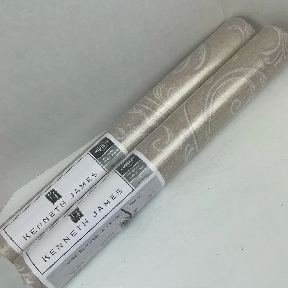 (2)Kenneth James high-end wallpaper double rolls scroll neutral pattern
